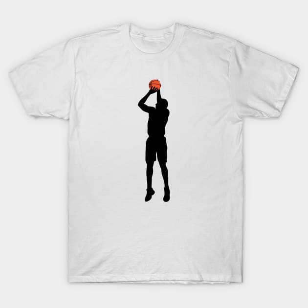 Shoot basketball jump slam silhouette T-Shirt by creative.z